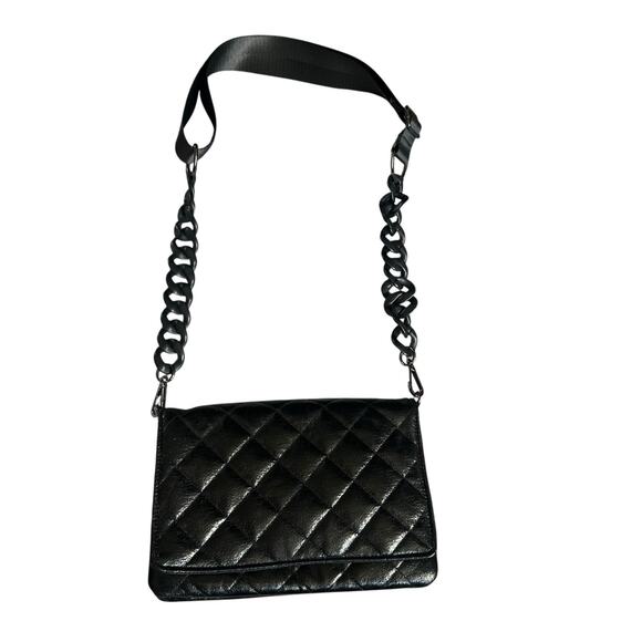 Haute Shore Lexi Black Quilted Crossbody Handbag Two Straps - Picture 5 of 16